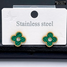 Сережки мед.сталь14К 10672 ( 1.2 см.) 